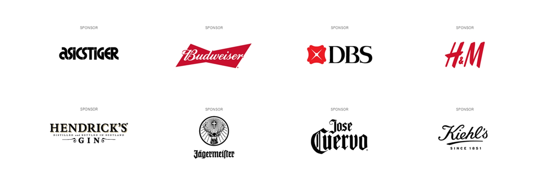 Some of Laneway's major sponsors: Budweiser, DBS, AsicsTiger, H&M