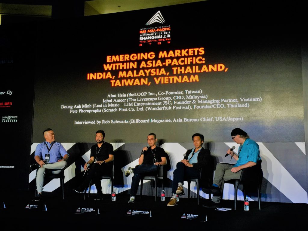 Emerging Markets in Asia: The Loop, Livescape, Lim Entertainment and Wonderfruit at a panel moderated by Rob Schwarz of Billboard