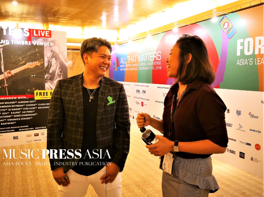 Monica Tong, editor-in-chief of Music Press Asia interviews a participant at the Music Matters Conference, Singapore.