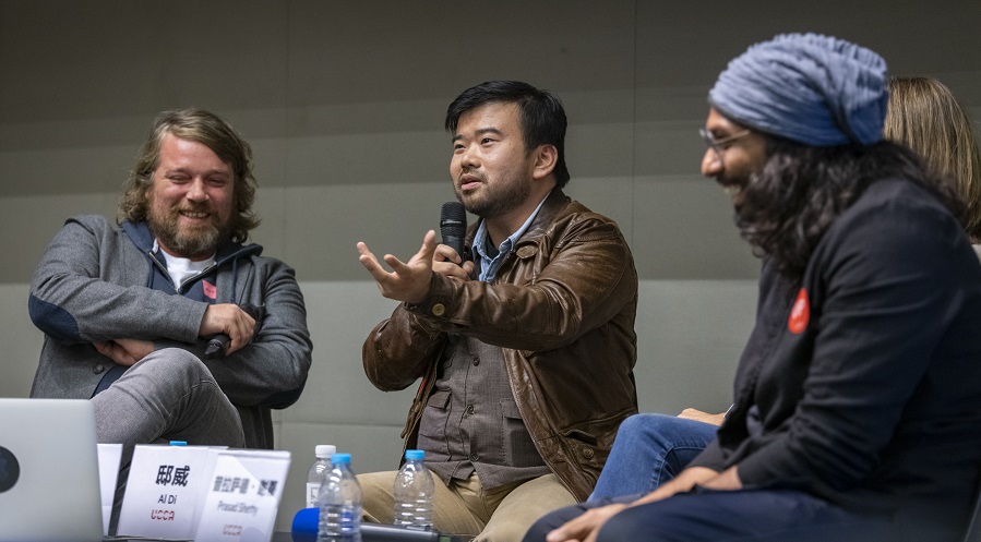 L-R: Jan Kern, Al Di, Prasad Shetty in the "Art vs. Money: The Challenges & Opportunities in China's Movie Industry" panel.