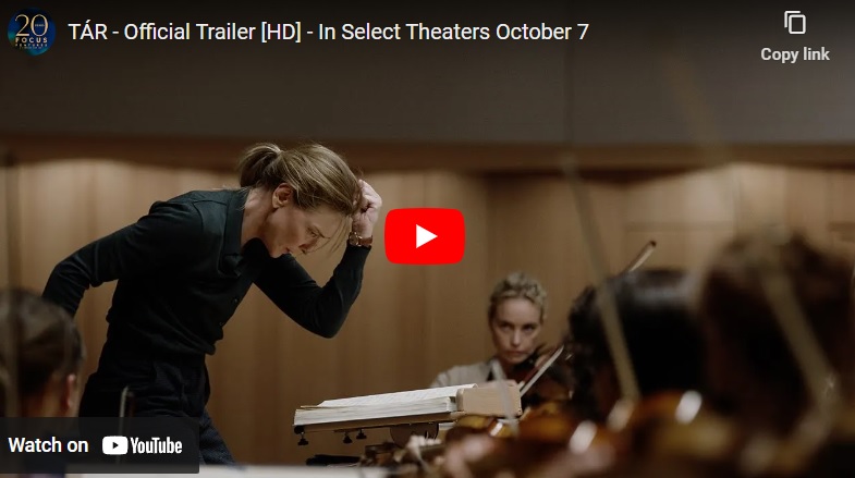 TAR movie starring Cate Blanchett trailer. Music Press Asia