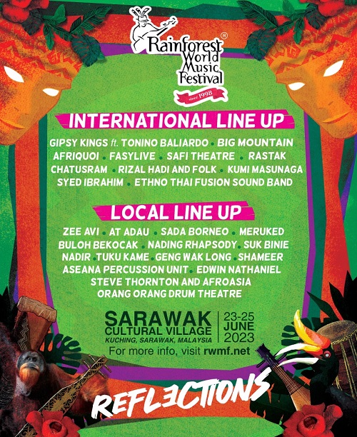 Rainforest World Music Festival 2023 artist lineup. Music Press Asia