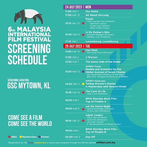 6th Malaysia Intl Film Fest 2023 Screening Schedule. Music Press Asia