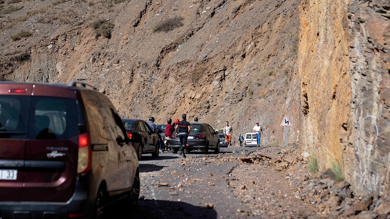 Image by Mosa'ab Elshamy AP. Earthquake Atlas Mountains Sept23. Music Press Asia